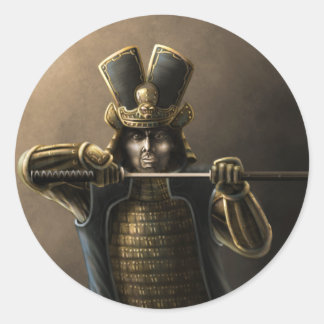 Pegatina Redonda Samurai único