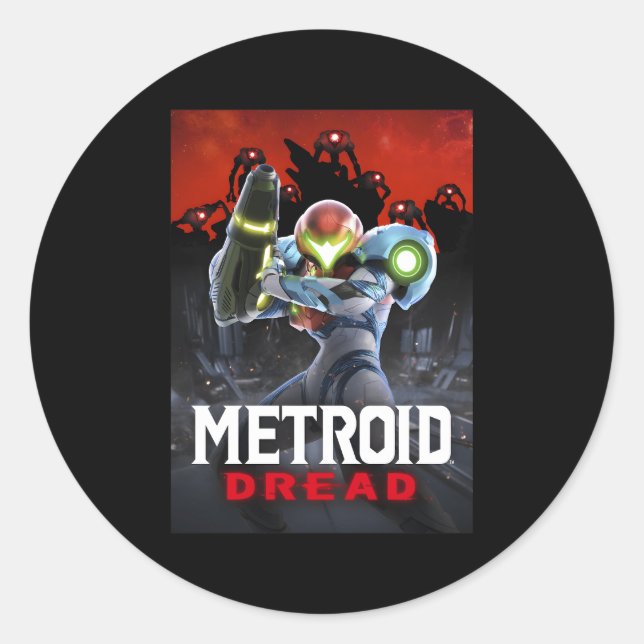 Pegatina Redonda Samus Metroid Dread (Anverso)