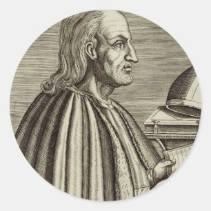 Pegatina Redonda San Anselmo de Canterbury Doctor de la Iglesia