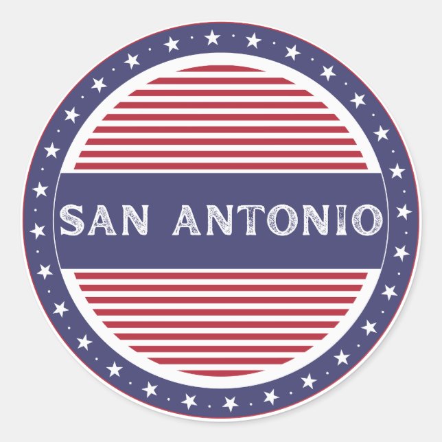Pegatina Redonda San Antonio City Pride Emblem – American Identity (Anverso)