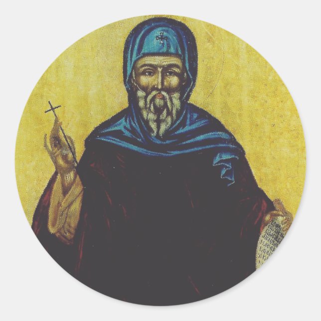 Pegatina Redonda San Antonio de Egipto (Anverso)