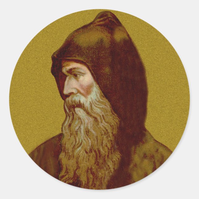 Pegatina Redonda San Cirilo el Monje (M 002) (Anverso)