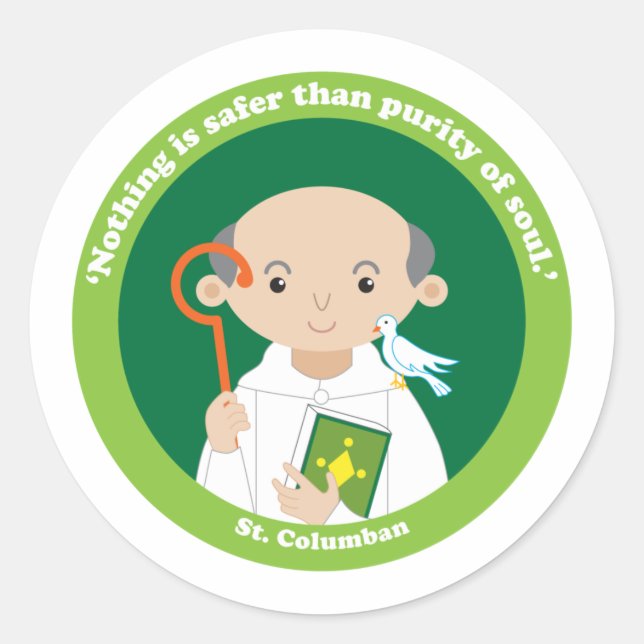 Pegatina Redonda San Columbán (Anverso)