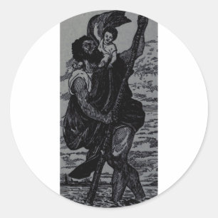 Pegatina Redonda San Cristóbal por Tiziano