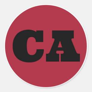 Pegatina Redonda San Diego (CA) - Rojo x Negro x Blanco