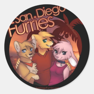 Pegatina Redonda San Diego Furries
