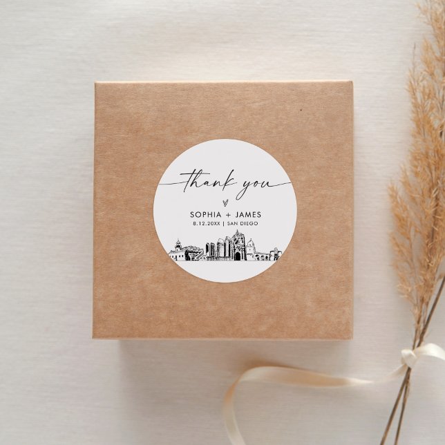 Pegatina Redonda San Diego Gracias Favor 3" (hoja de 6) (Subido por el creador)