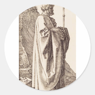 Pegatina Redonda San Felipe el Apóstol por Albrecht Dürer