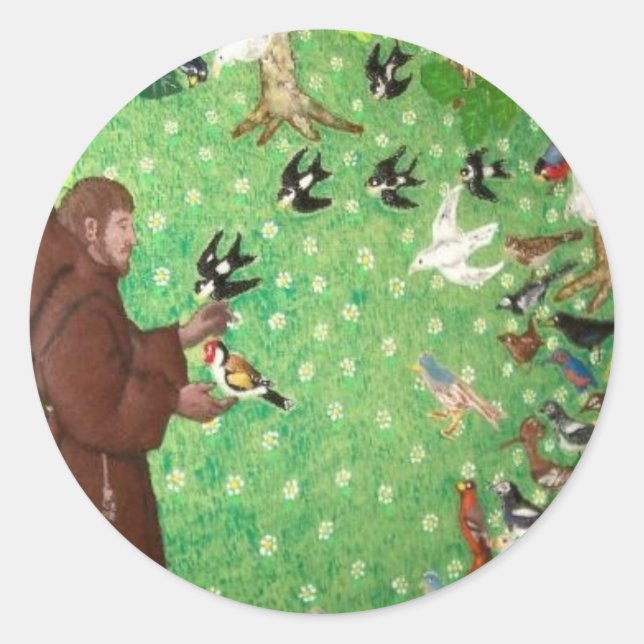 Pegatina Redonda San Francisco de Asís (Anverso)