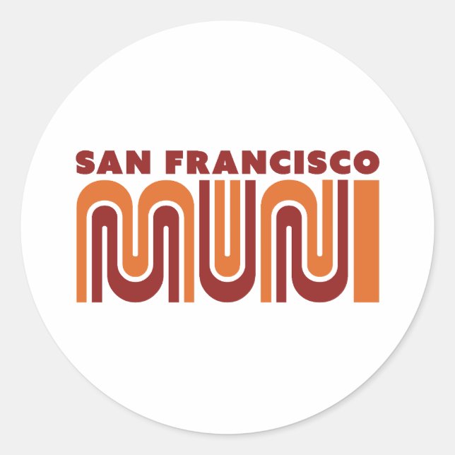 Pegatina Redonda San Francisco Muni round sticker (Anverso)