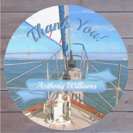 Pegatina Redonda San Francisco Sailing Gracias 0869