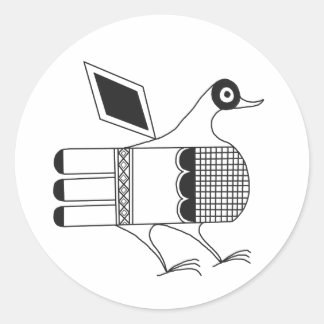 Pegatina Redonda San Idelfonso Pueblo Bird