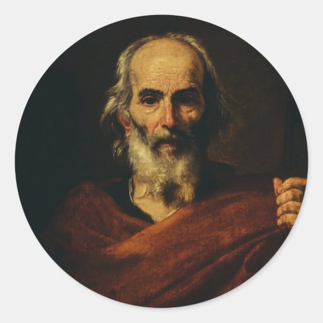 Pegatina Redonda San José de Jusepe de Ribera (Anverso)