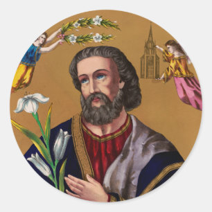 Pegatina Redonda San José Guardián de la Sagrada Familia