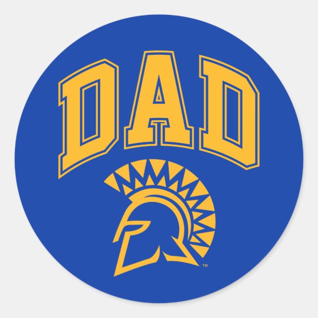 Pegatina Redonda San Jose State Spartans Dad (Anverso)