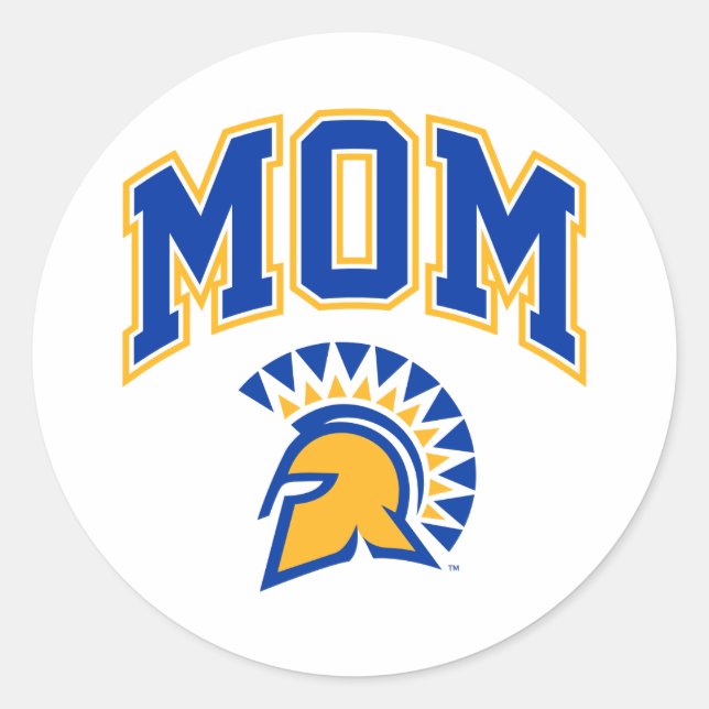Pegatina Redonda San Jose State Spartans Mom (Anverso)