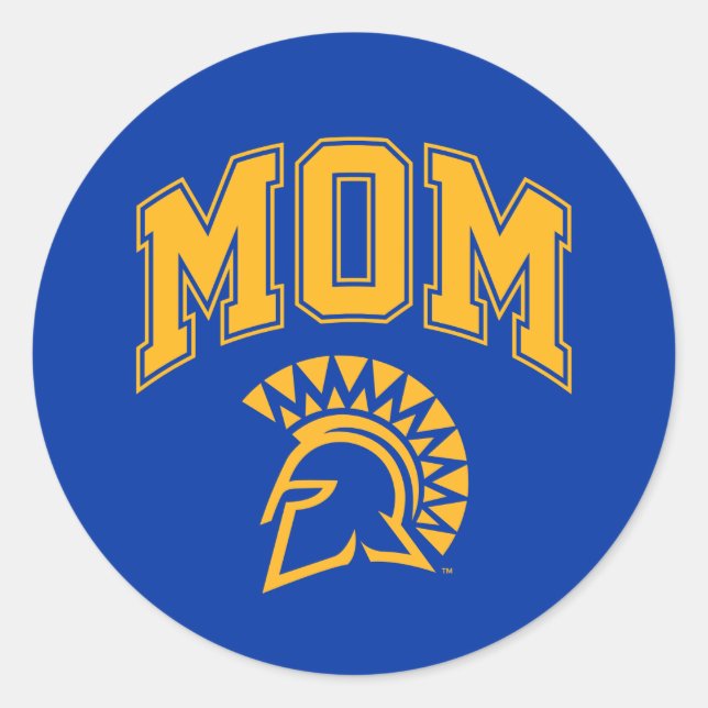 Pegatina Redonda San Jose State Spartans Mom (Anverso)