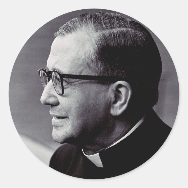 Pegatina Redonda San Josemaria Escriva (Anverso)