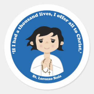 Pegatina Redonda San Lorenzo Ruiz