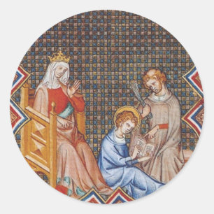 Pegatina Redonda San Luis IX de Francia Patrono de Reyes Arte