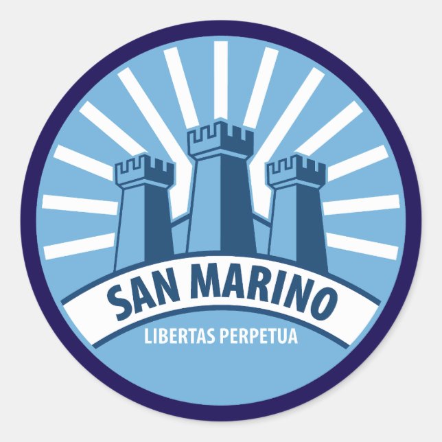 Pegatina Redonda San Marino Libertas Perpetua (Anverso)