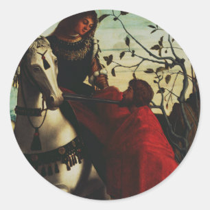 Pegatina Redonda San Martín y el Mendigo