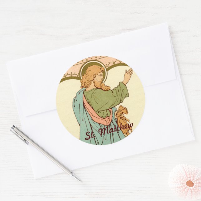 Pegatina Redonda San Mateo el Apóstol (RLS 10) (Sobre)