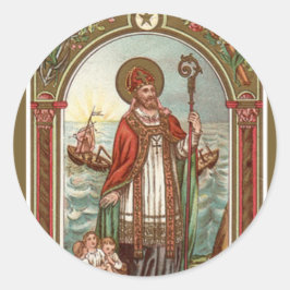 Pegatina Redonda San Nicolás de Myra Bishop