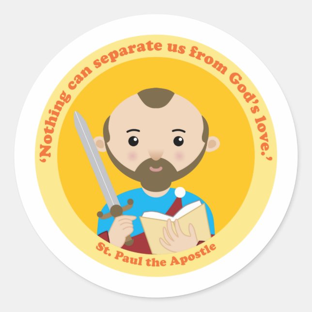 Pegatina Redonda San Pablo el Apóstol (Anverso)
