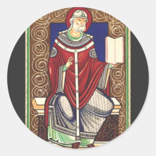 Pegatina Redonda San Papa Gregorio Magno