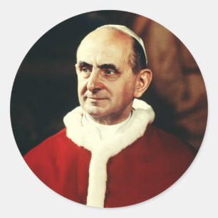 Pegatina Redonda San Papa Pablo VI jefe de la Iglesia católica
