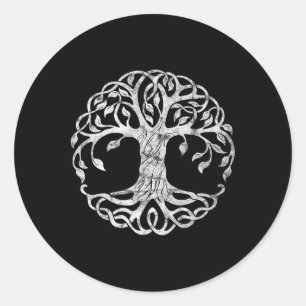 Pegatina Redonda San Patentes Árbol Celta Irlandés De La Vida St Pa