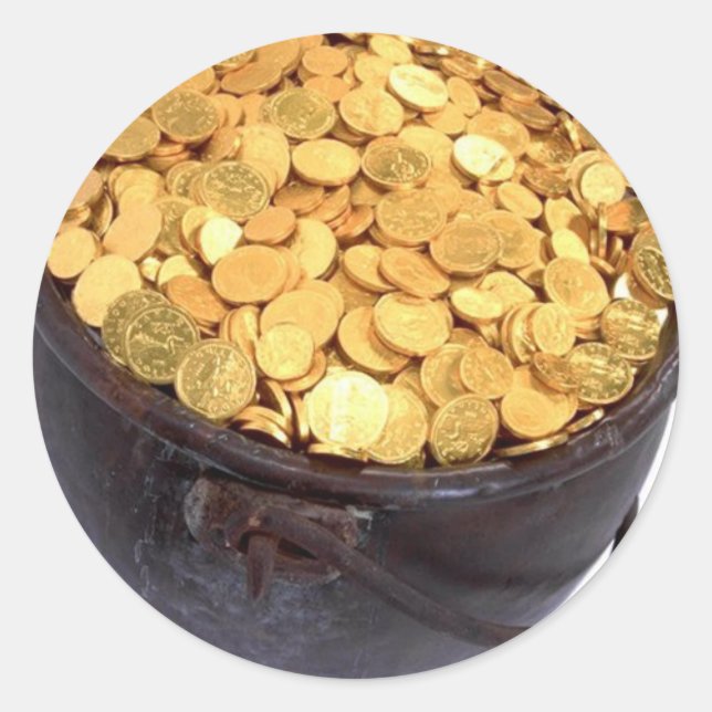 Pegatina Redonda San Patricio- Oro (Anverso)