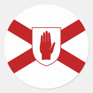 Pegatina Redonda San Patricio para la bandera del escudo de Irlanda
