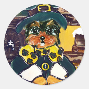 Pegatina Redonda San Patty Yorkie Poo