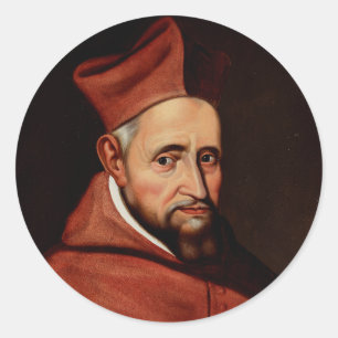 Pegatina Redonda San Roberto Belarmino Patrono de los canonistas