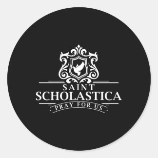 Pegatina Redonda San Scholastica Benedicto Santos Católicos Benedic