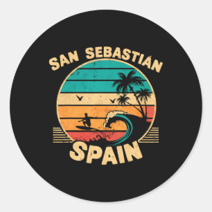 Pegatina Redonda San Sebastián ciudad de España apasionada por las 