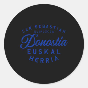 Pegatina Redonda San Sebastián Guipuzcoa Donostia Euskal Herria Bas