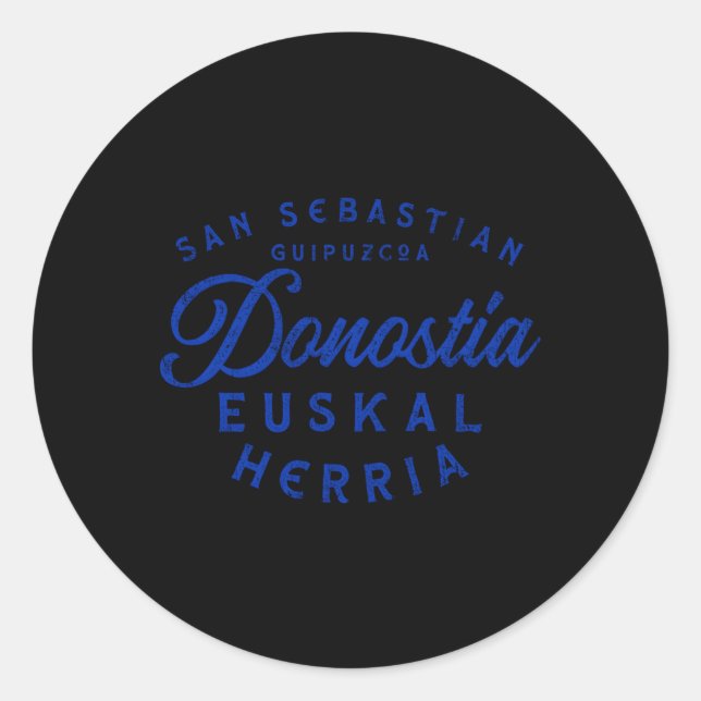 Pegatina Redonda San Sebastián Guipuzcoa Donostia Euskal Herria Bas (Anverso)