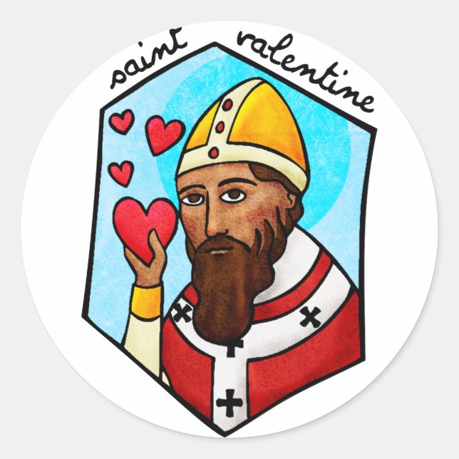 Pegatina Redonda San Valentín (Anverso)