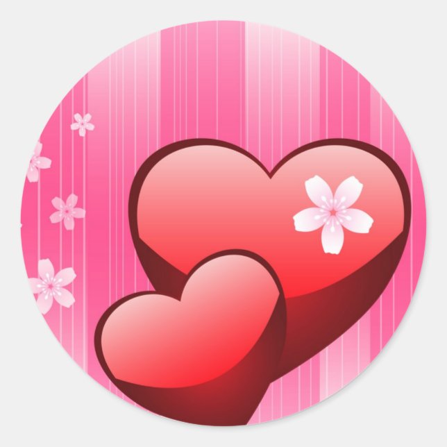 Pegatina Redonda San Valentín (Anverso)