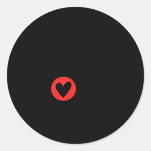 Pegatina Redonda San Valentín Solo Amor Negro Y Rojo 