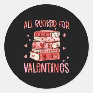 Pegatina Redonda San Valentín Todos Reservados Para Amantes De Libr