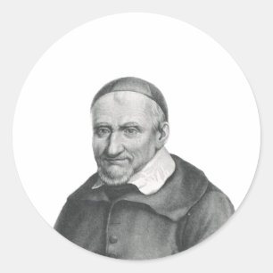 Pegatina Redonda San Vicente de Paúl Arte de la Misericordia Suave