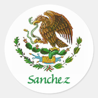 Pegatina Redonda Sánchez
