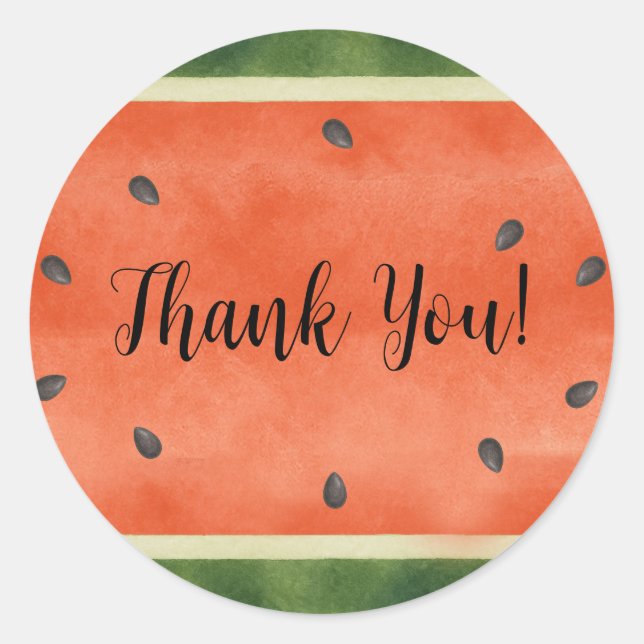 Pegatina Redonda sandía de cualquier manera se recorta el Fiesta de (Anverso)