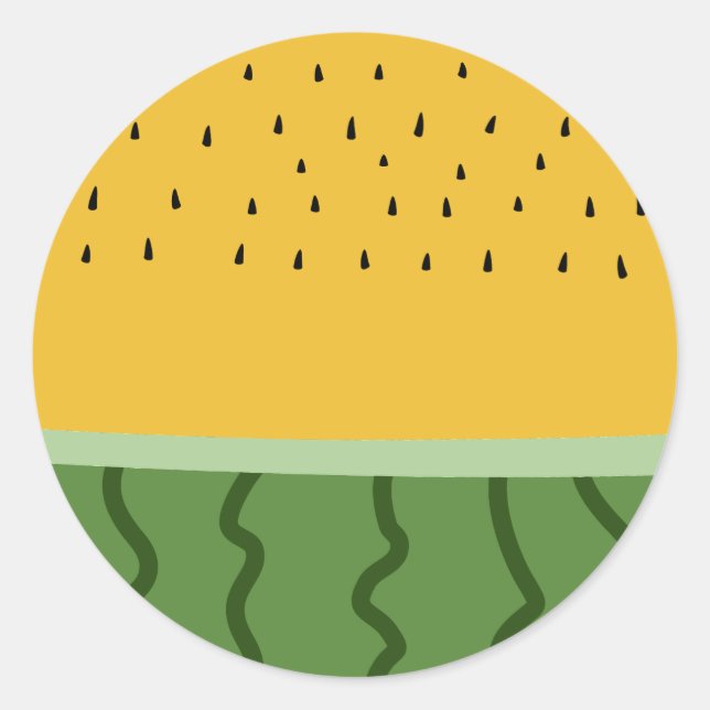 Pegatina Redonda sandía de frutas (Anverso)