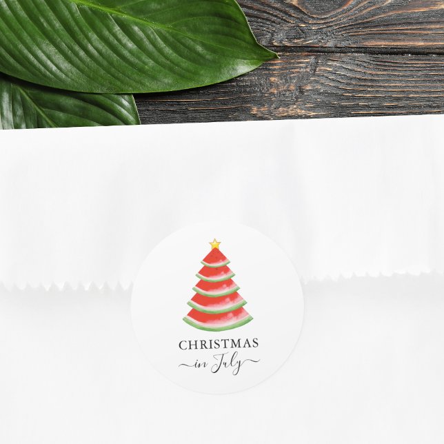 Pegatina Redonda Sandía de Navidad en Julio (Subido por el creador)