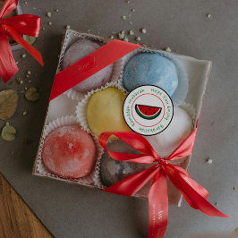 Pegatina Redonda sandía espero que puedas disfrutar Ramadan Mubarak